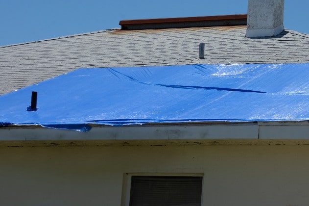 roof leaking how to handle with a tarp