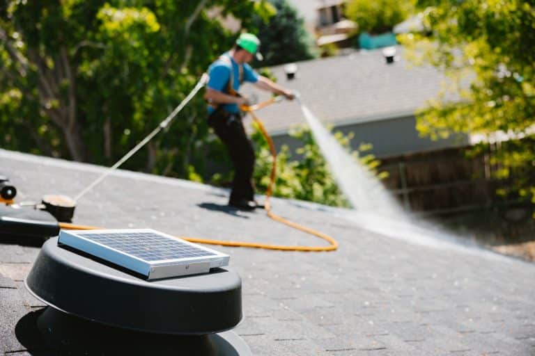 a photo of a roof fan installed in the roof